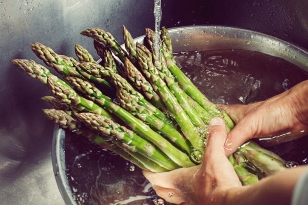 Grüner Spargel in Eiswasser - Entdeckermagazin - Miomente