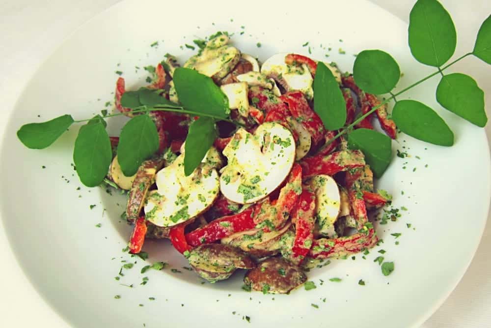 Vegane Kochkurse bei Silvia Lehmann aus Stuttgart - Champignonsalat mit Moringa | Miomente Entdeckermagazin