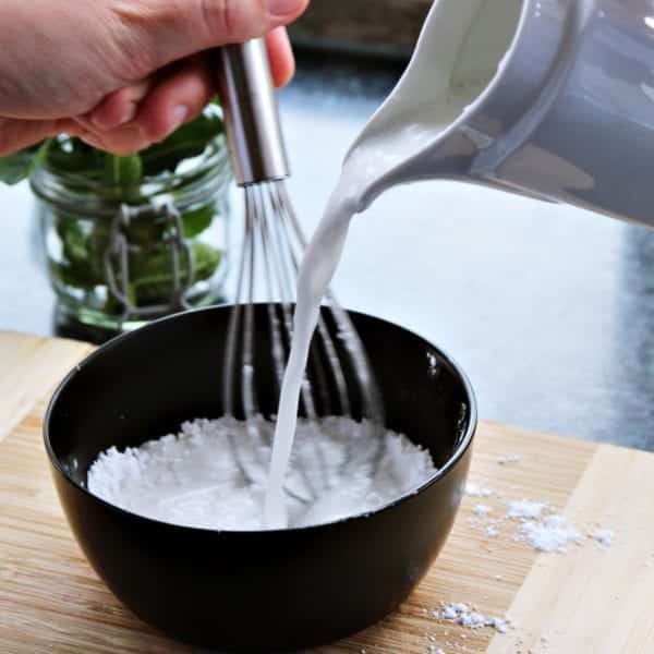 Eis selber machen: Puderzucker und Kokosmilch verrühren - Entdeckermagazin Miomente