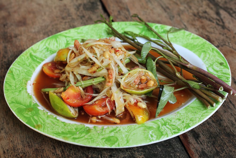 Papayasalat mit Fischsauce