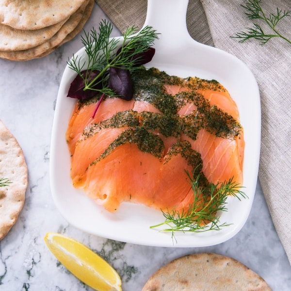 Graved Lachs für Lachs-Trifle