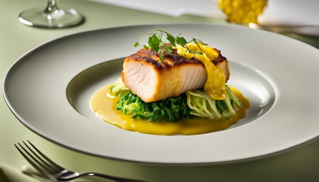 Skrei auf Safransauce