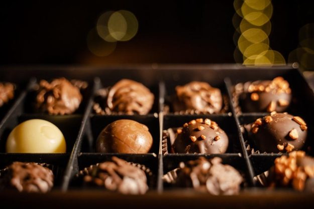 Pralinenkurs München – offene Pralinenschachtel