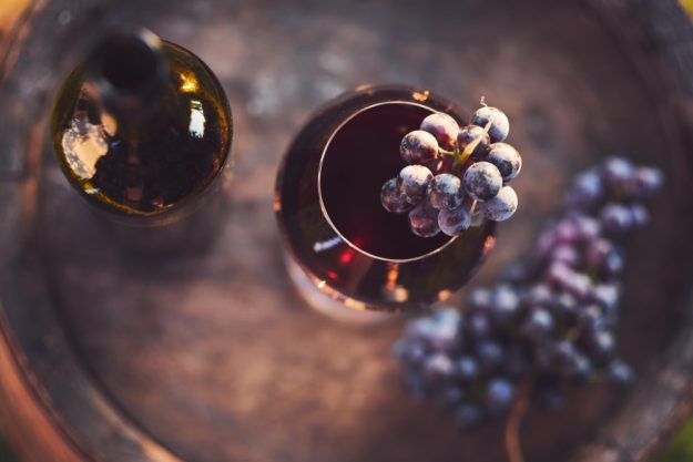 Wine tasting Munich – red wine and blue grapes