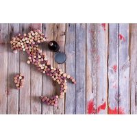 Wine tasting Munich – wine corks forming contour of Italy