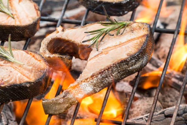 Wintergrillen in Karlsruhe - Lachs