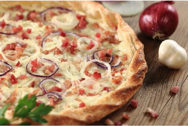 Weihnachtsfeier in Frankfurt Flammkuchen