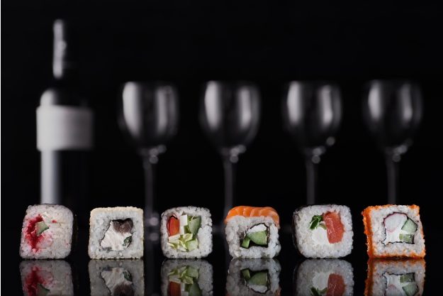 Weinprobe München WEin kombiniert mit bestem Sushi