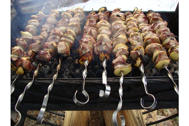 Wintergrillen in Karlsruhe - Spieße