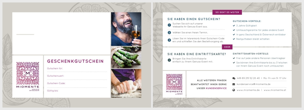 Miomente Geschenkbrief per Post